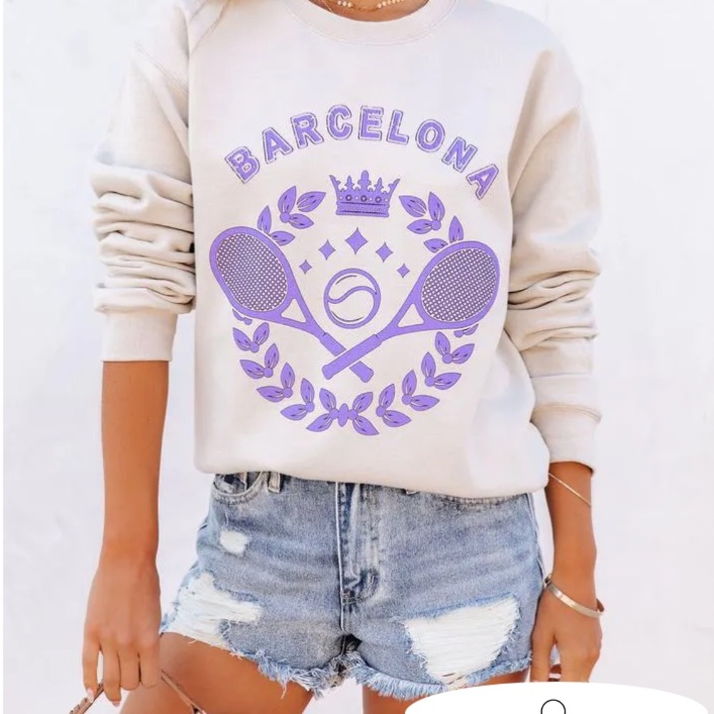 Barcelona tennis cotton sweatshirt. Size small new in bag